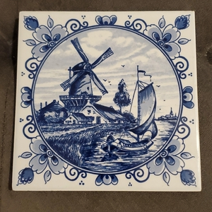 Delft Blauw Blue Windmill‎ Tile